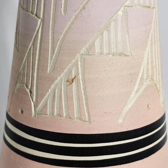 Vintage Native American Southwestern Ceramic Bell With Wolf & Cactus Design - Picture 6 of 12